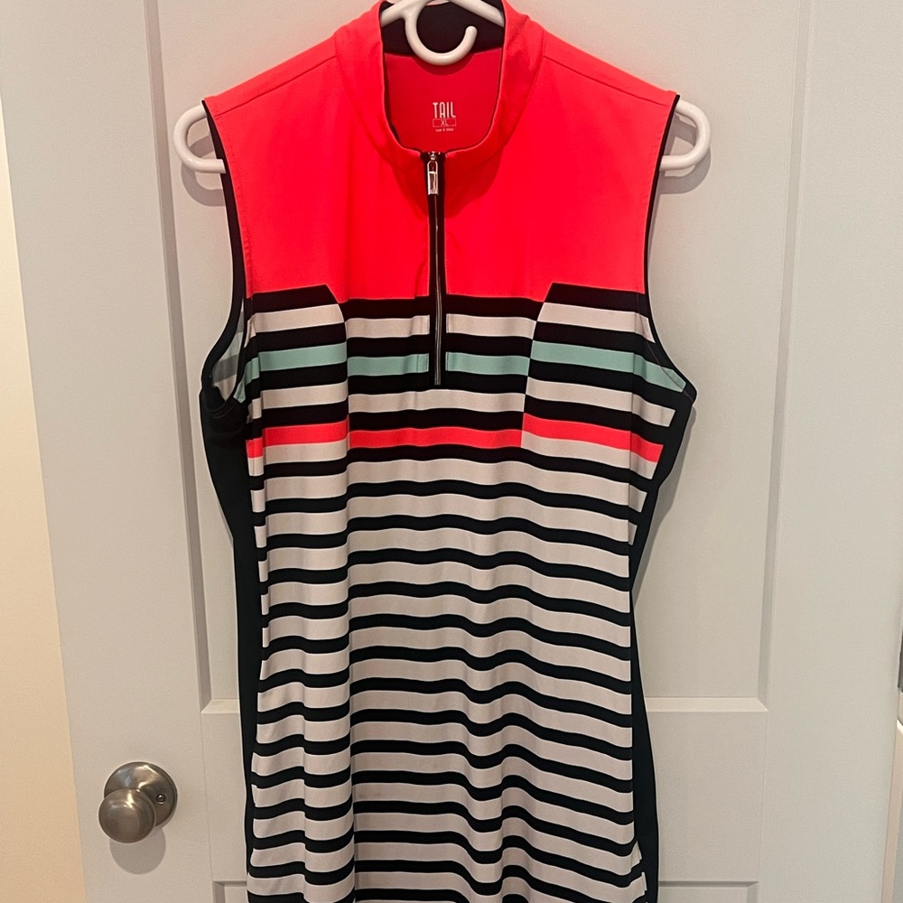 Tail Women's Colorful Striped Midi Dress - Pink, Black, White, Green